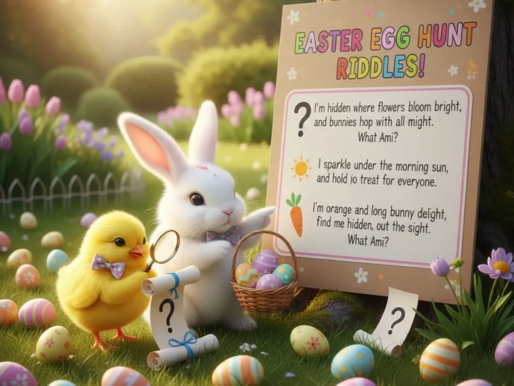 Chick and Bunny Easter Egg Hunt Riddles
