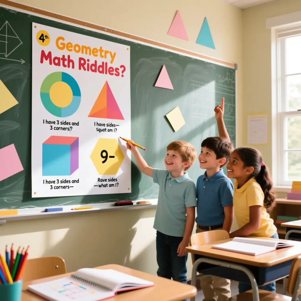 Geometry Math Riddles for 4th Graders