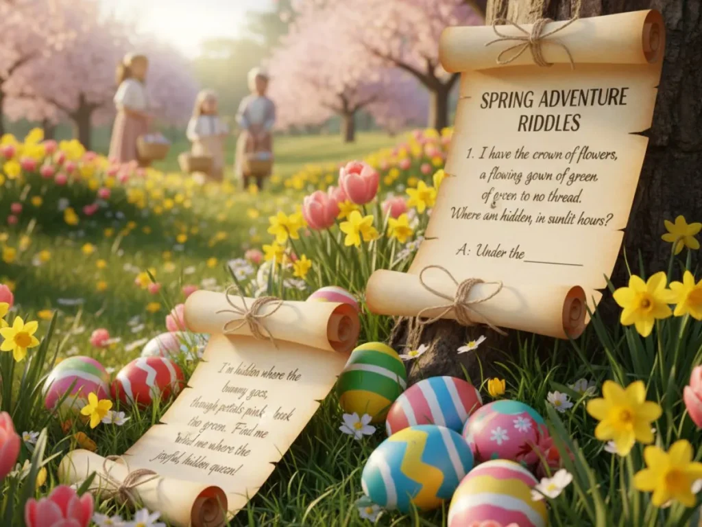 Spring Themed Easter Egg Hunt Riddles