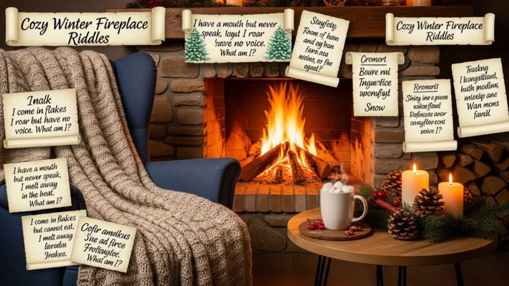 Cozy Winter Fireplace Riddles