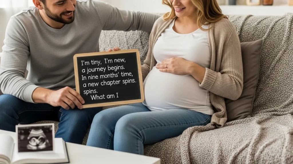 Cute Riddle for Pregnancy Announcement